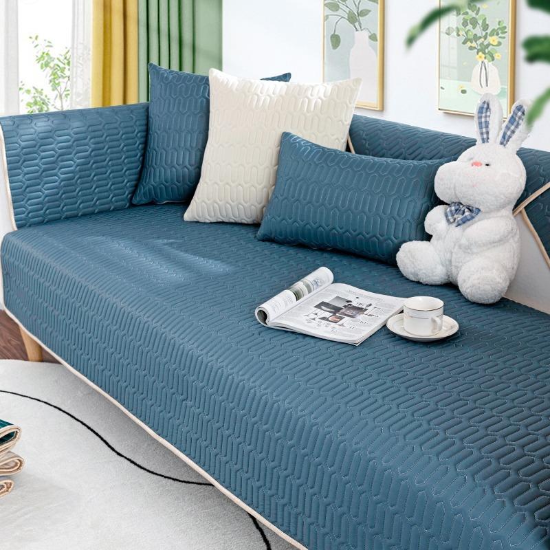 Latex Ice Silk Sofa Cushion Summer Seat Cushion Simple Modern Cushion Solid Color Sofa Cover Summer Non-Slip Cover Cloth
