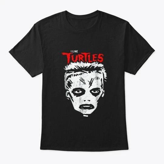 

I Like Turtles Zombie Boy Skull Face T T shirt Made in the USA Size S to 5XL M