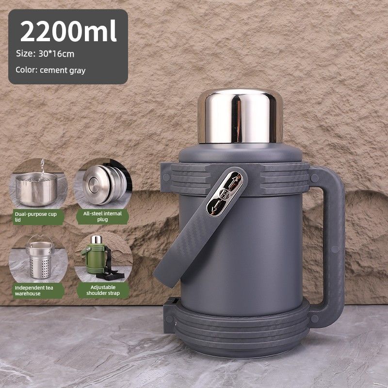 Insulated Kettle, Large Capacity Thermos Cup, Stainless Steel Portable Outdoor Thermos, Travel Car Hot Water Kettle, Cold-Keeping Cup for Home Use