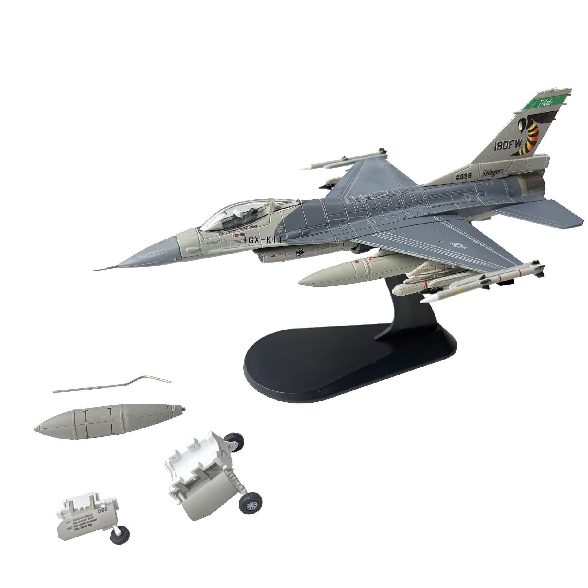 1/72 US F-16C Viper Squadron Fighter Jet Model - Single Seat Alloy Ornament