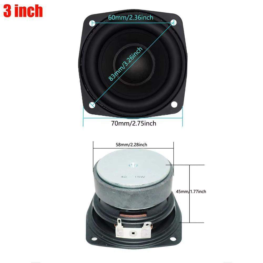 Convex Cap Bass Square Woofer 2 Inch 3 Inch Speakers Audio DIY Bookshelf Speakers
