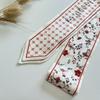 Long Thin Hair Tie Fresh Floral Fashion Accessory Trendy Satin Silk Ribbon Scarf  for Women