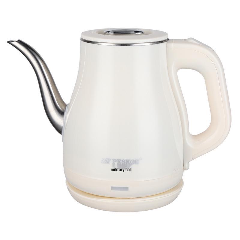 Genuine Long Spout Anti-Scald Electric Kettle - 304 Stainless Steel, Heat-Preserving, Durable, Ideal for Tea Brewing.