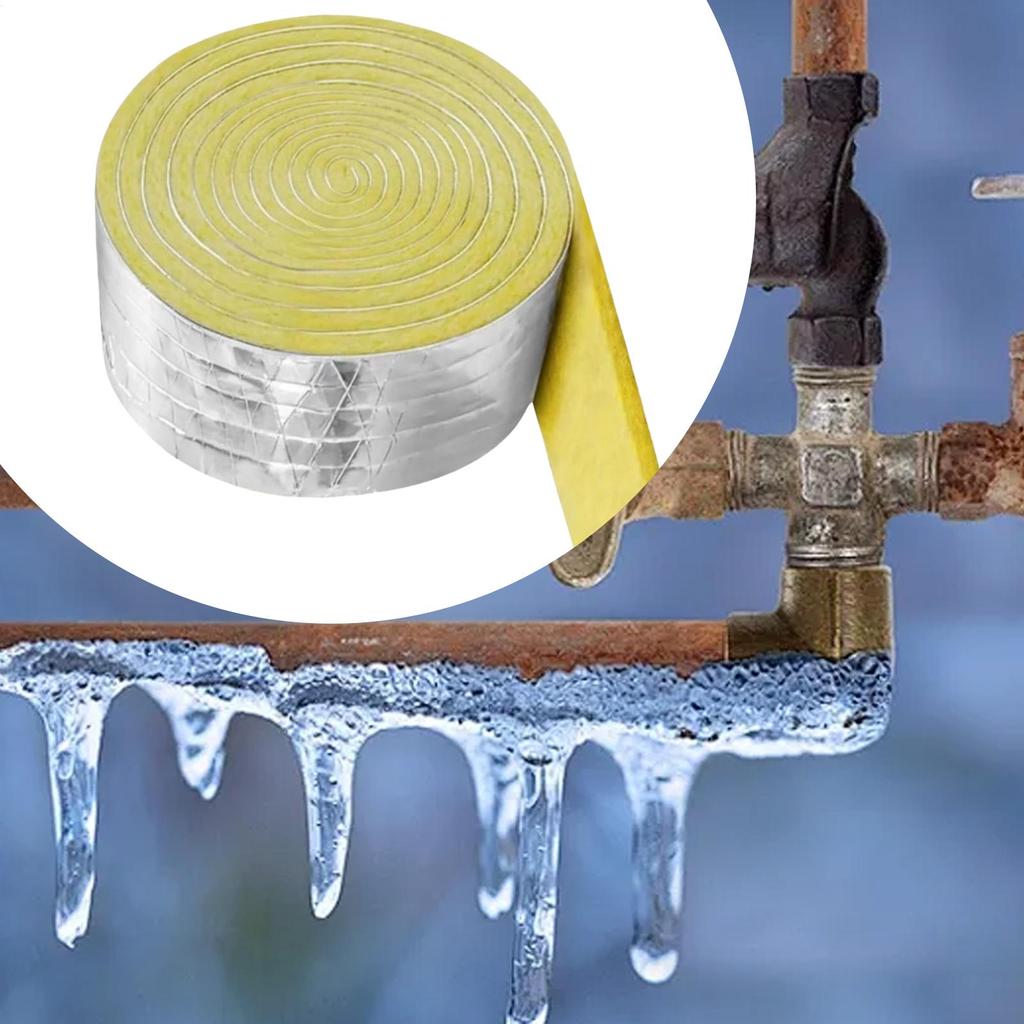 Winter Outdoor Water Pipe Anti-freezing Strip Foiled Back Fiberglass Pipe Insulation Wrap For Outdoor Indoor Pipe