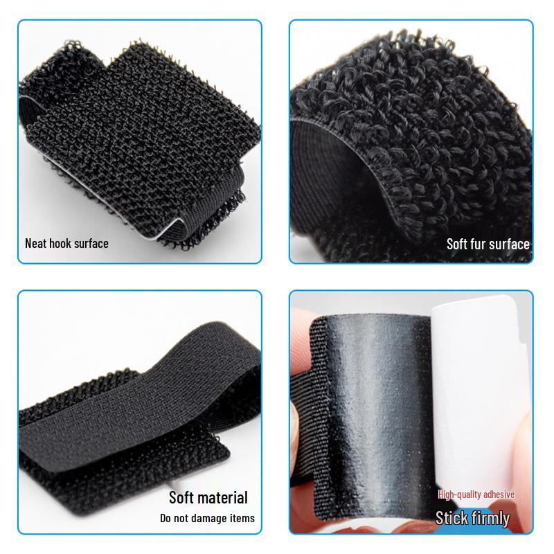 Klett-Kabelbinder & Kabel-Organizer: Klebende, Wiederverwendbare Gurte & Aufwickler