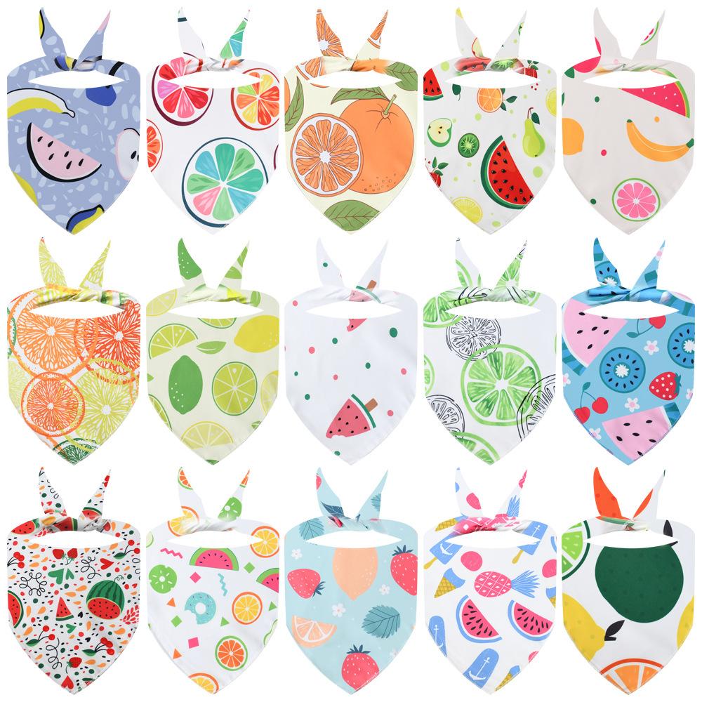 Print Patterns Large Size Polyester Dog Bandana Hat Triangle Towel Bow Tie Winter Party Pet Apparel Accessories