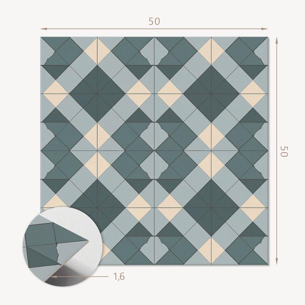 Paczka Kafelków Winylowych Z Nadrukiem Gotowe Do Montażu Geometryczny Wzór W Romby 4X50X50 Cm