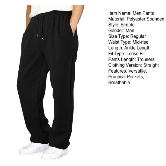 Herren-Jogginghose, Baggy-Schnitt, Kordelzug im Bund, Freizeithose für Frühling und Sommer, lockere Sporthose mit Taschen für Workout und Streetwear