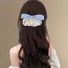 Bow Hair Clip, Women's Top Clip, Milk Silk Fabric, Back of The Head, Pleated and Versatile Hair Accessory
