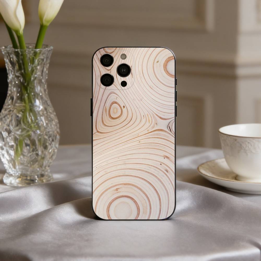 Art W-Wood G-Grain Natural Phone Case For iPhone 17,16,15,14,13,12,11 Plus,Pro Max,XS,Soft Silicone Black Cover iPhone14Plus