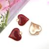 Fashion Love Pendant Dripping Green Onion Powder 5pcs Peach Heart Pendant Valentine's Day Aaccessories DIY Bracelet Necklace Accessories Loose Beads