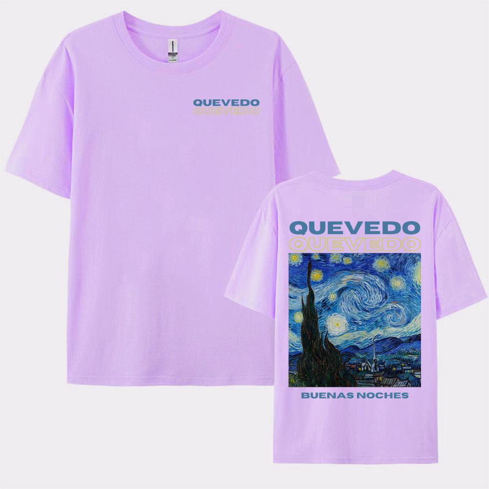 Rapper Quevedo Buenas Noches Album Graphic New Tshirts Vintage Hip Hop High Street T Shirts Men Women Summer Oversized T Shirt