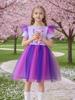 Girls Dress Age 4-7 Years Unicorn Print Summer Dress Kids Princess Tulle Party Dress for Little Girl Birthday Outfit