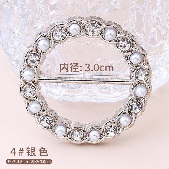 T-Shirt Saum Geknoteter Broschenring Kleidung Accessoires Mode Perlen Taille Metall Ecke Geknoteter Verschluss Seidenschal Hemden Schnallen