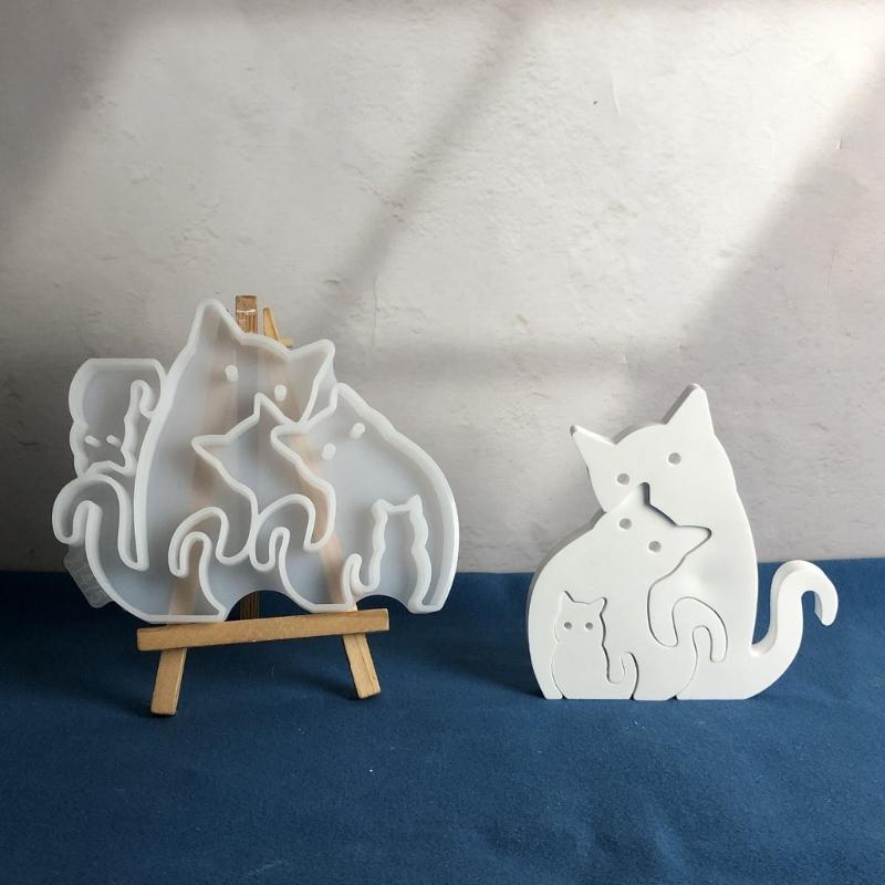 3 Cats Silicone Mold For Home Decoration And Handmade Gift Craft Project For Cement Gypsum And Soap Crafting Supply