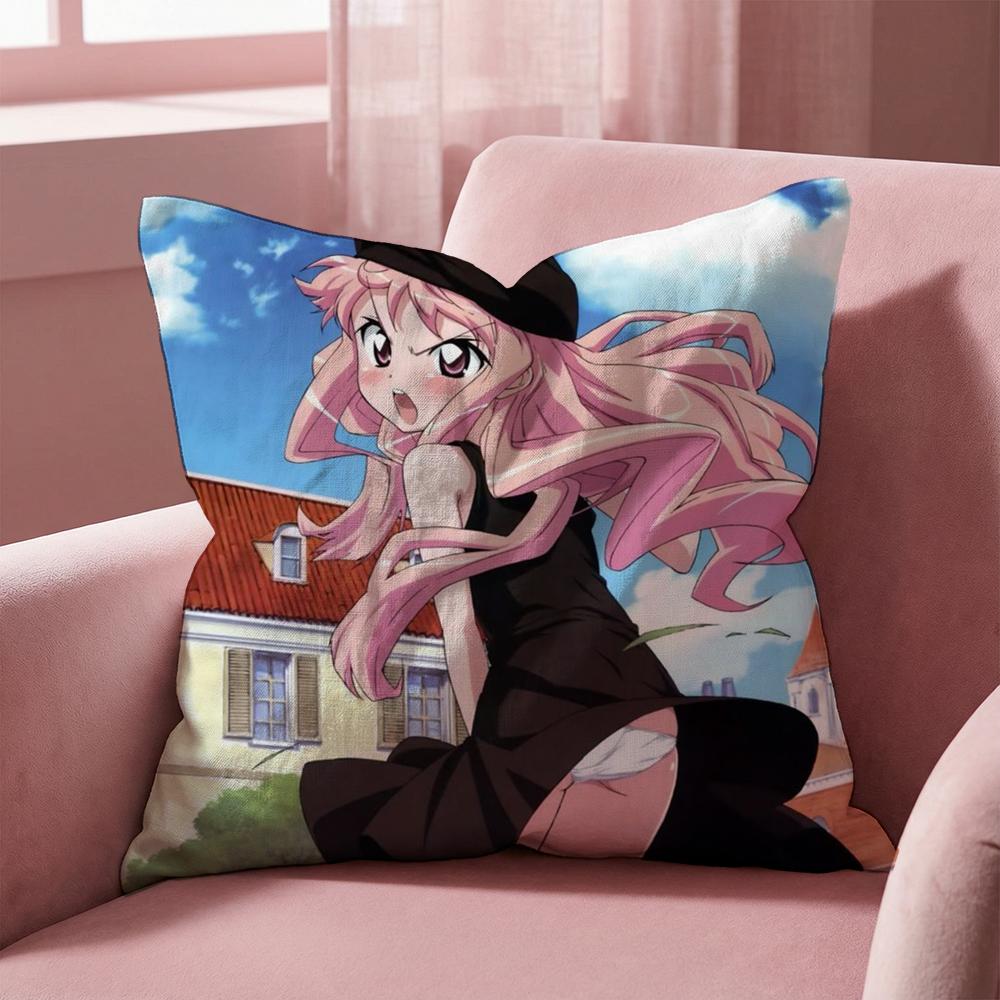 Anime Z-Zero No T-Tsukaima Cushion Cover Multi-Scene Pillow Cover for Home & Car - Reversible, Soft & Durable for Daily Use