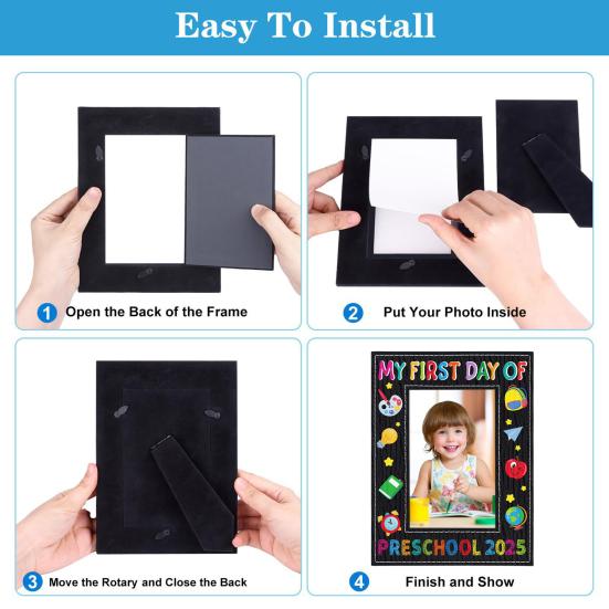 1/2Pcs My First Day of Preschool Picture Frame 2025 Kids First Day of School 4x6-Inch Photo Frame Decoration Boys Girls First Day of Kindergarten