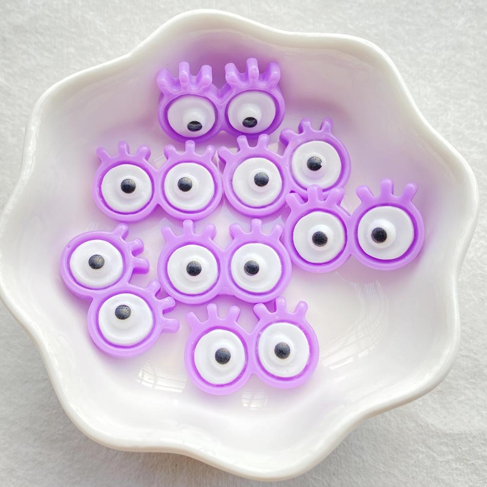 20pcs Colorful Kawaii Cartoon Animal Eyes Series Flat back Resin Scrapbooks Figurines DIY Decor Crafts