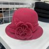 WTEMPO Women's Autumn Winter Casual Verstaile Retro Elegant Flower Formal Hats Cold-proof Windproof Warm Solid Color Bucket Hats