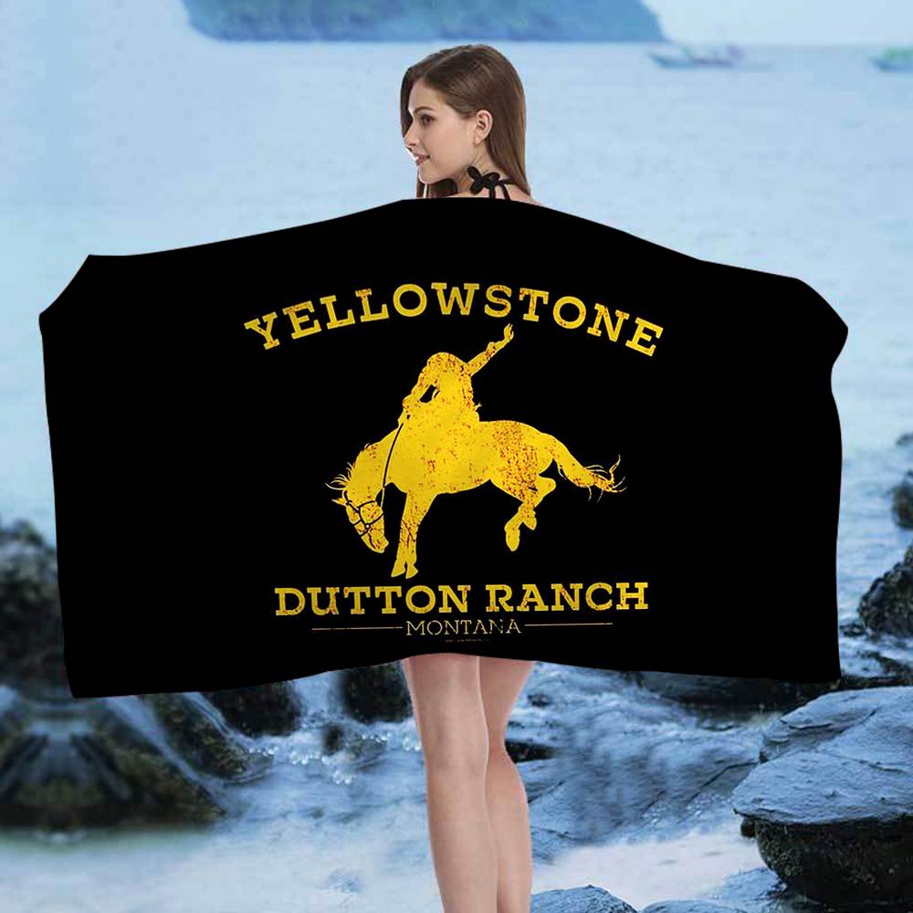 Yellowstone Dutton Ranch Asciugamano da Spiaggia in Microfibra Assorbente Asciugatura Rapida Morbido Yoga Nuoto Resort Alpinismo Asciugamano