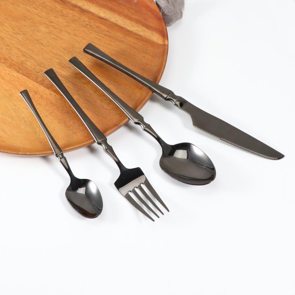 4Pcs  Luxury Lightweight  Flatware Set  Steak Knife Fruit Fork Spoons  Stainless Steel  Dessert Utensils  Western  Tableware