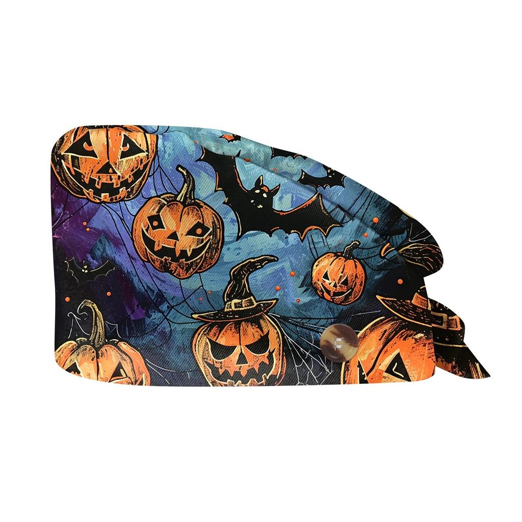 Fashion Halloween Print Work Hat Casual Wash Hat Bag Cap