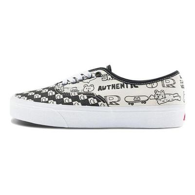 Otw Nuttsh X Authentic Unisex Low Top Canvas Sneakers Black White VN0A5KS9BPR