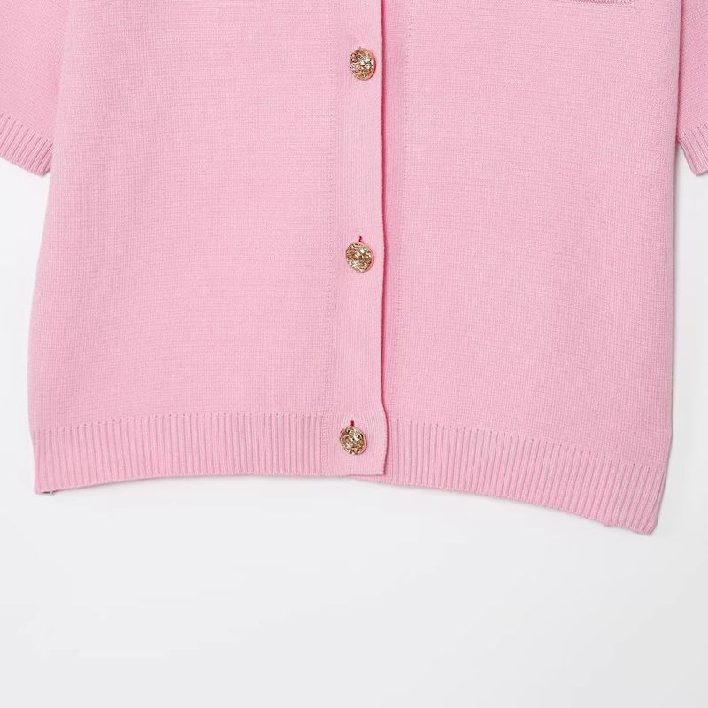 Araltay New Arrival Women's Clothing Fashion Style Fashion All-Match Casual Round Neck Short Sleeves Simple Knitting Coat Top