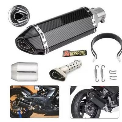 Hochtemperaturbeständiger 51-mm-Sechskant-Auspuffschalldämpfer aus Kohlefaser für Motorräder
