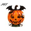 Detailed Resin Sculptures Halloween Pumpkin Ghost Bat Skull Figurine, Cute Retro Dark Home Accents Tabletop Ornaments for Party Shelf Mantels