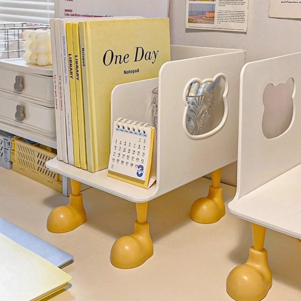 Divide Design Desktop Bookshelf hollow Bear Book Organizer Cartoon Storage Rack Home Organizer