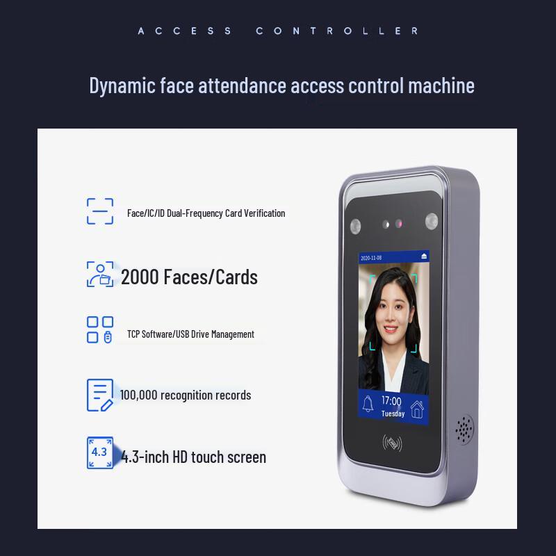 

Realand Face Recognition Access Control System for Double Glass Doors CN plug (adapter included)
