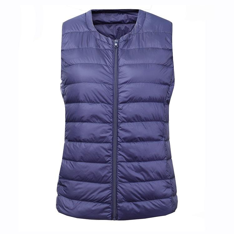 Women Sleeveless Zipper Down Jackets Autumn Winter Liner Warm Women's Vests Ultralight White Duck Down Vest