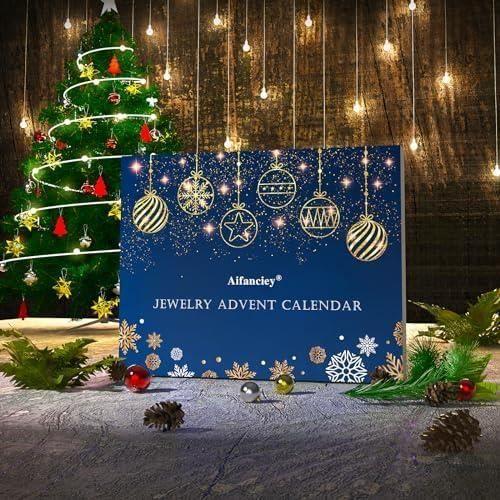Calendrier de l'Avent Bijoux - Aifanciey - 24pcs - Femme - Alliage - Bleu