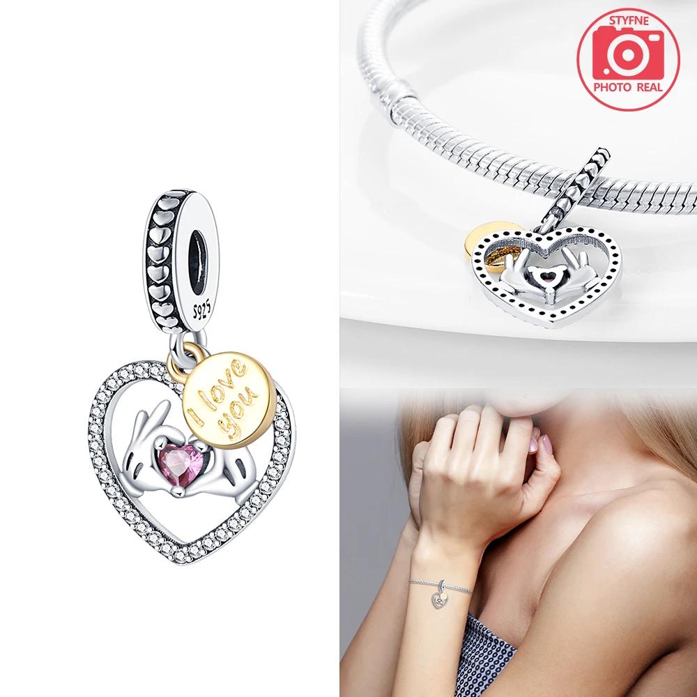 New Copper Colors Mother'S Day Hand-In-Hand Pendant Fit Copper Colors Original Bracelets Diy Birthday Jewelry Gift