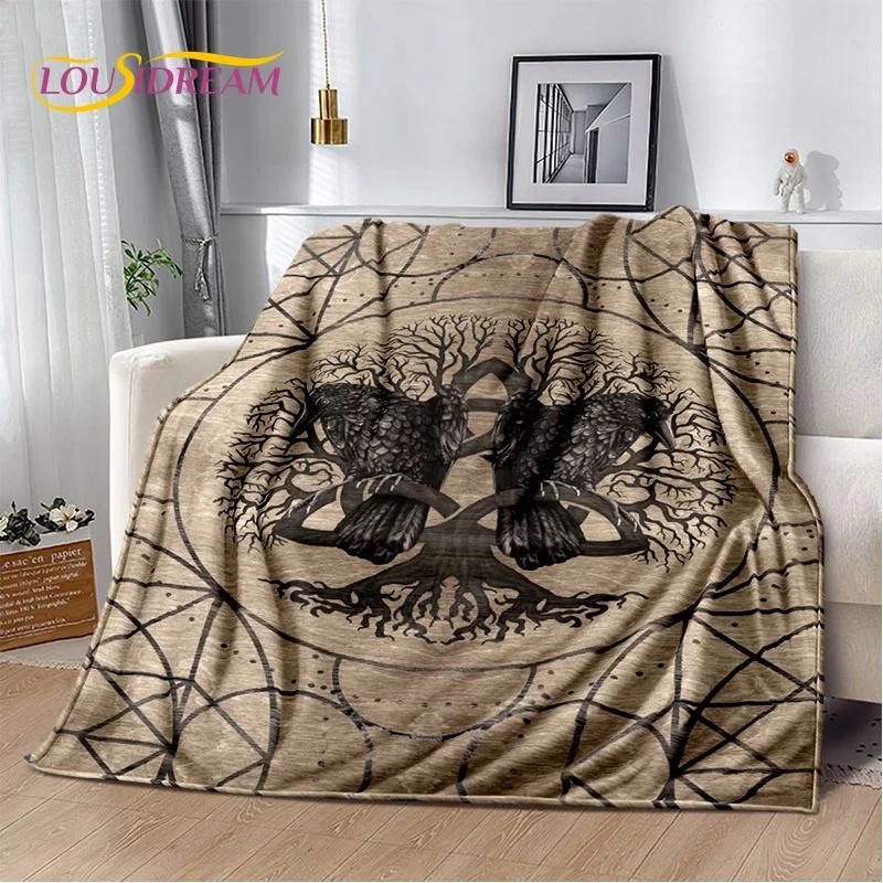 Nordic Mythology Yggdrasil Nature Tree of Life Blanket,Flannel Soft Throw Blanket for Home Bedroom Bed Sofa Picnic Office Kids