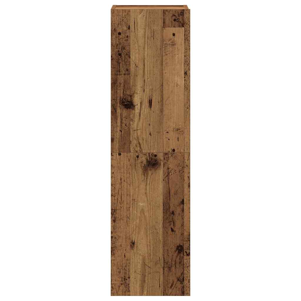 TV Wall Cabinets Set of 4 Rustic Wood Look Particleboard