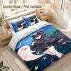 Genshin Impact Bedding Set, 1 Duvet Cover & 2 Pillowcases Soft Comfortable Bedroom Home Textile Decor