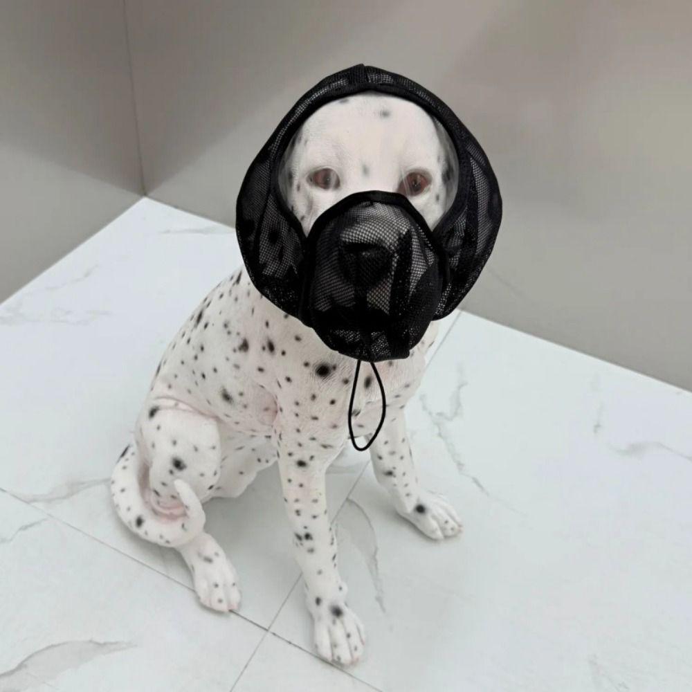 Mesh Pet Protective Veil Adjustable Fit Pet Facial Protection Mask  Prevent Facial Injuries