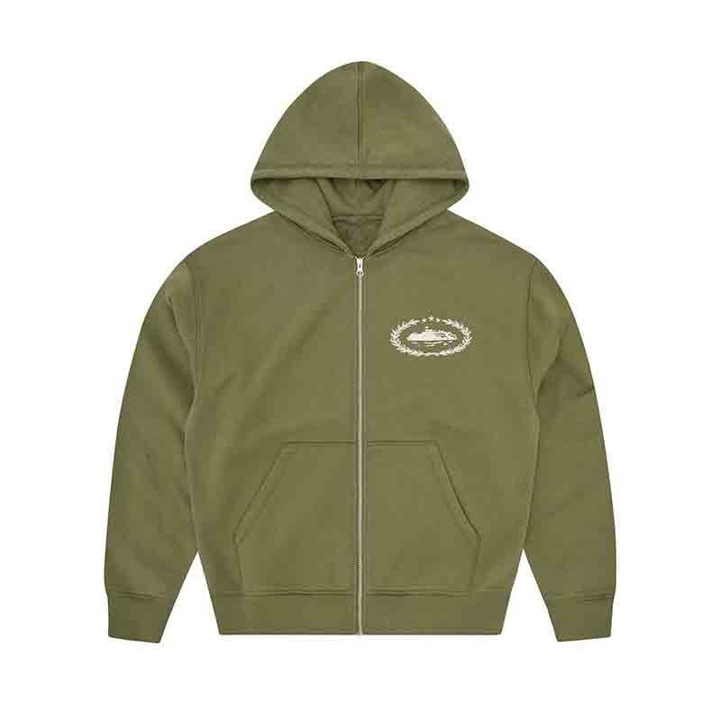 Corteiz Alcatraz Streetwear Hooded Zip-Up Sweatshirt Loose Jogger Set Women