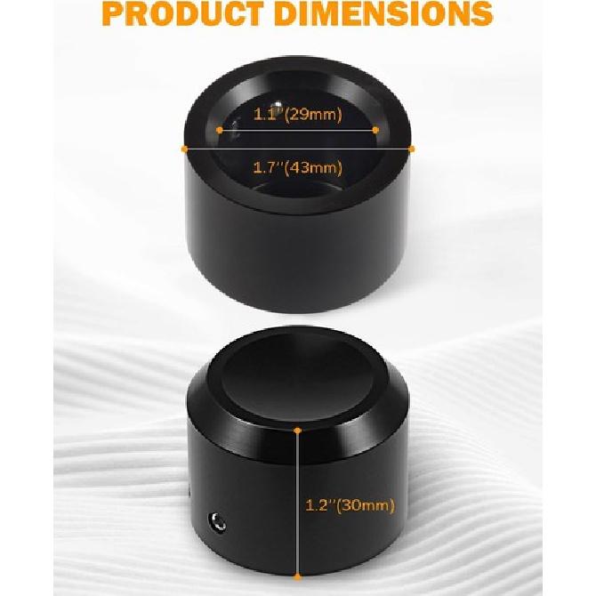 Black Front Axle Nut Cover Caps CNC Compatible for Softail Dyna Touring Road Kin