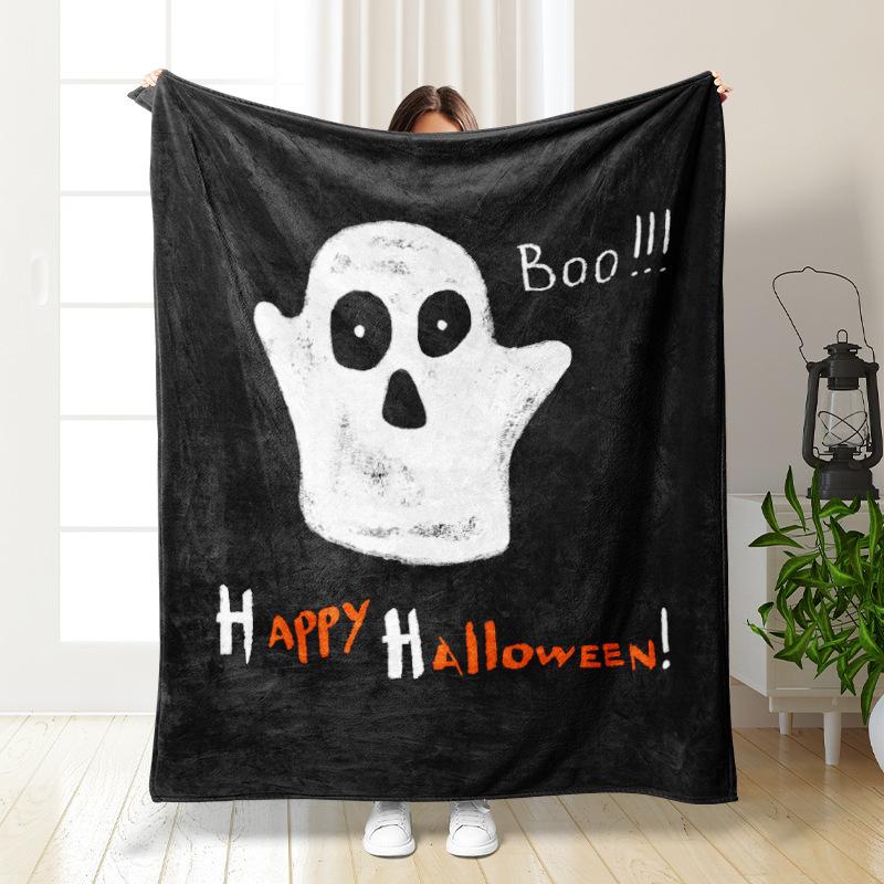 Halloween Theme digitalprinted polyester Bedroom velvet flannel soft sofa cover blanket Fleece soft sofa cover blankets