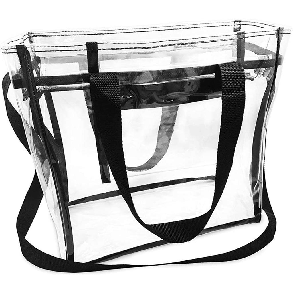Enkrio Clear Tote Bag, Shoulder Bag, Transparent Tote Bag, Crossbody Bag, Large Capacity, Waterproof, Transparent, Pool Bag, Vinyl Bag, For Office Use