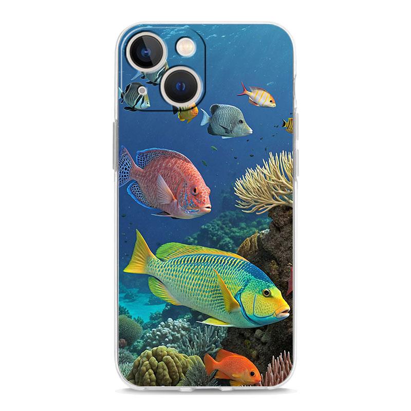 Handyhülle Für iPhone 17 Hüllen iPhone Air 16 15 12 13 14 Pro Max 7 8 Plus 16Pro iPhone11 Klare Hülle Cartoon Niedlicher Fisch