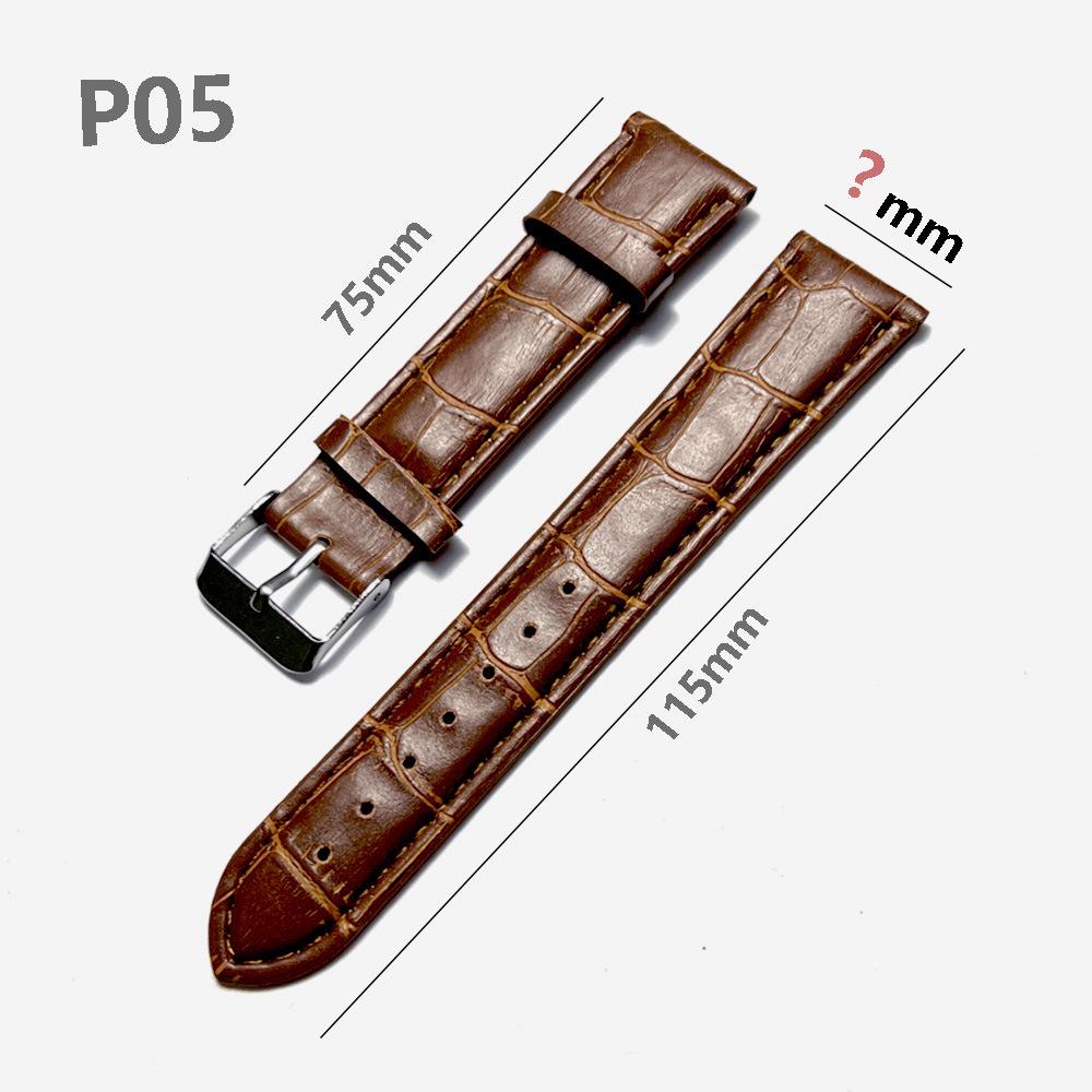 Bamboo Pattern PU Leather Watch Band, Non-Genuine Leather, Available in Sizes 16-24mm.