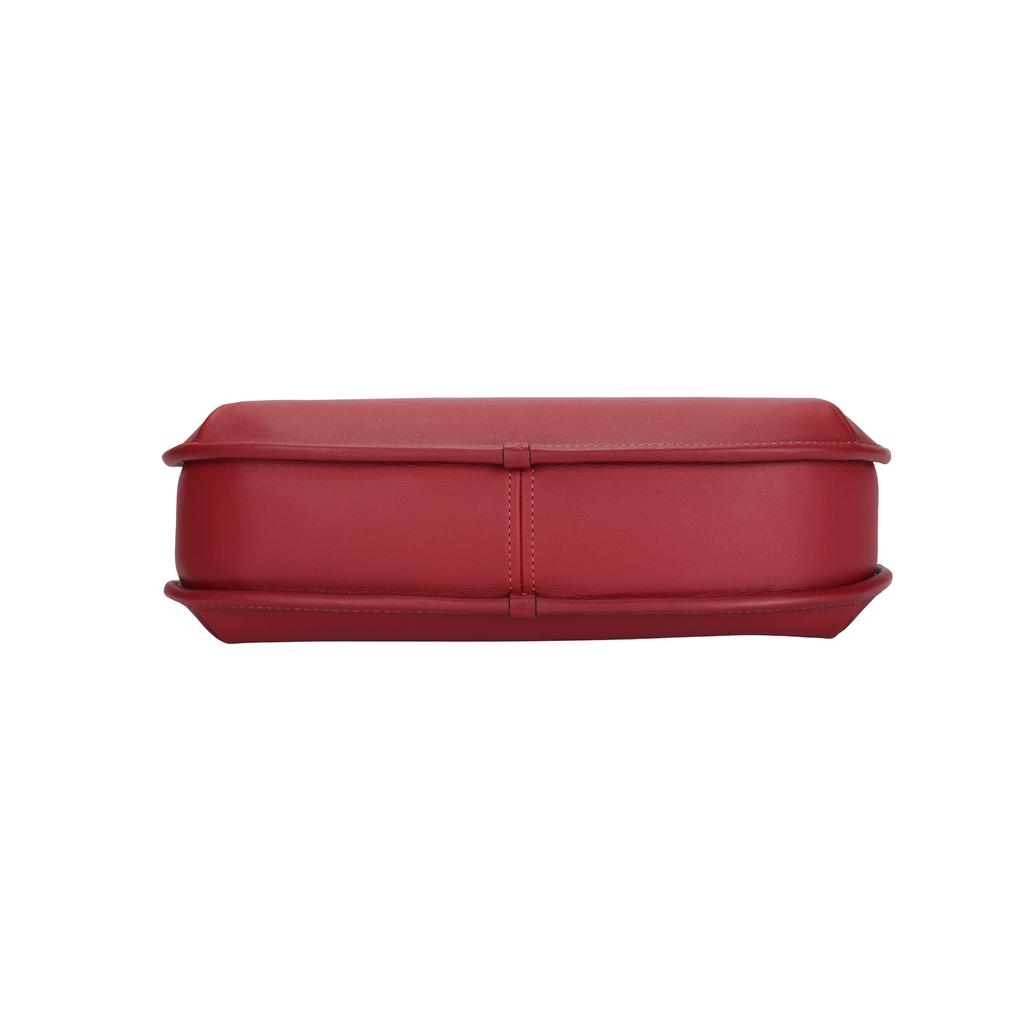 Coach Eve 31 Solid Color Pleated Hardware Zipper Closure Glove Tanned Leather Saddle Bag Shoulder Handbag Large Women Handbags Red CM530-B4E5D