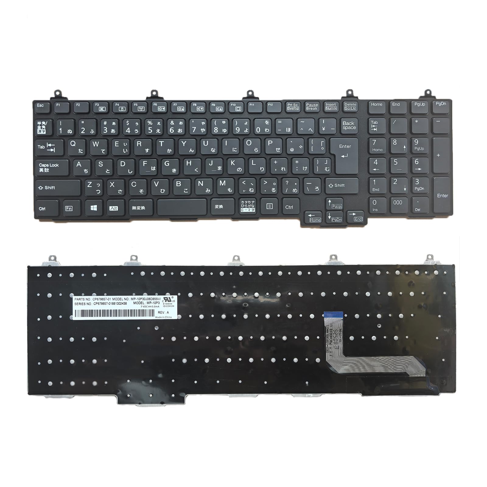 

Fujitsu FMV LIFEBOOK A579 A5510 A5511 Клавиатура стандарт JIS с цифровым блоком [Черная] MP-10P30J06D855W / MP-10P3