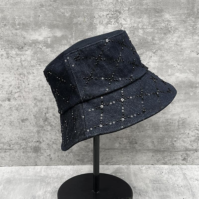 25 High Quality Heavy Industry Bright Diamond Bucket Hat Women Spring And Summer Internet Celebrity Niche Personality Temperament Sunshade Basin Hat