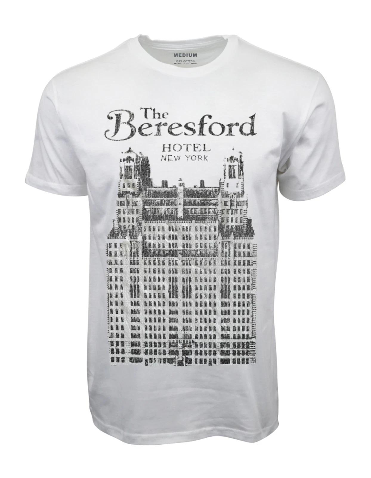 90s THE BERESFORD HOTEL NYC GRAPHIC WHITE T-SHIRT XXXL
