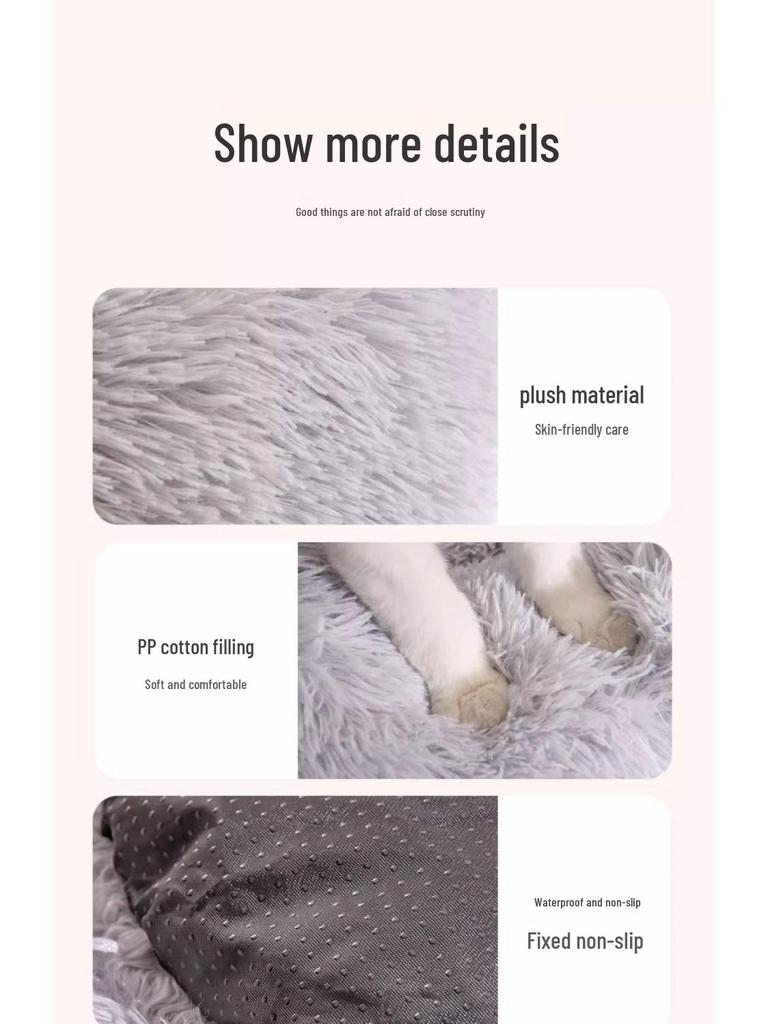 Winter Warmth Pet Bed for Cats & Dogs - Cozy Deep Sleep Nest for Kittens, Puppies, and Small Pets